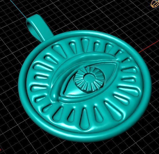 third-Eye-Pendant gold evil eye pendant 3D print model_6