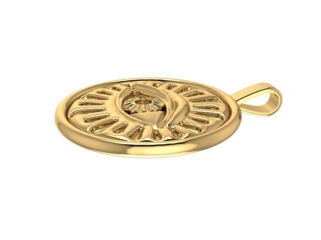 third-Eye-Pendant gold evil eye pendant 3D print model_3