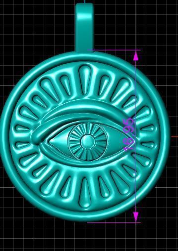 third-Eye-Pendant gold evil eye pendant 3D print model_8