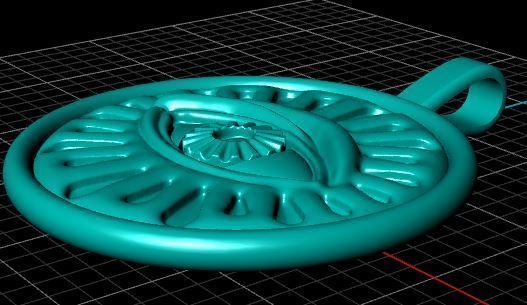 third-Eye-Pendant gold evil eye pendant 3D print model_7