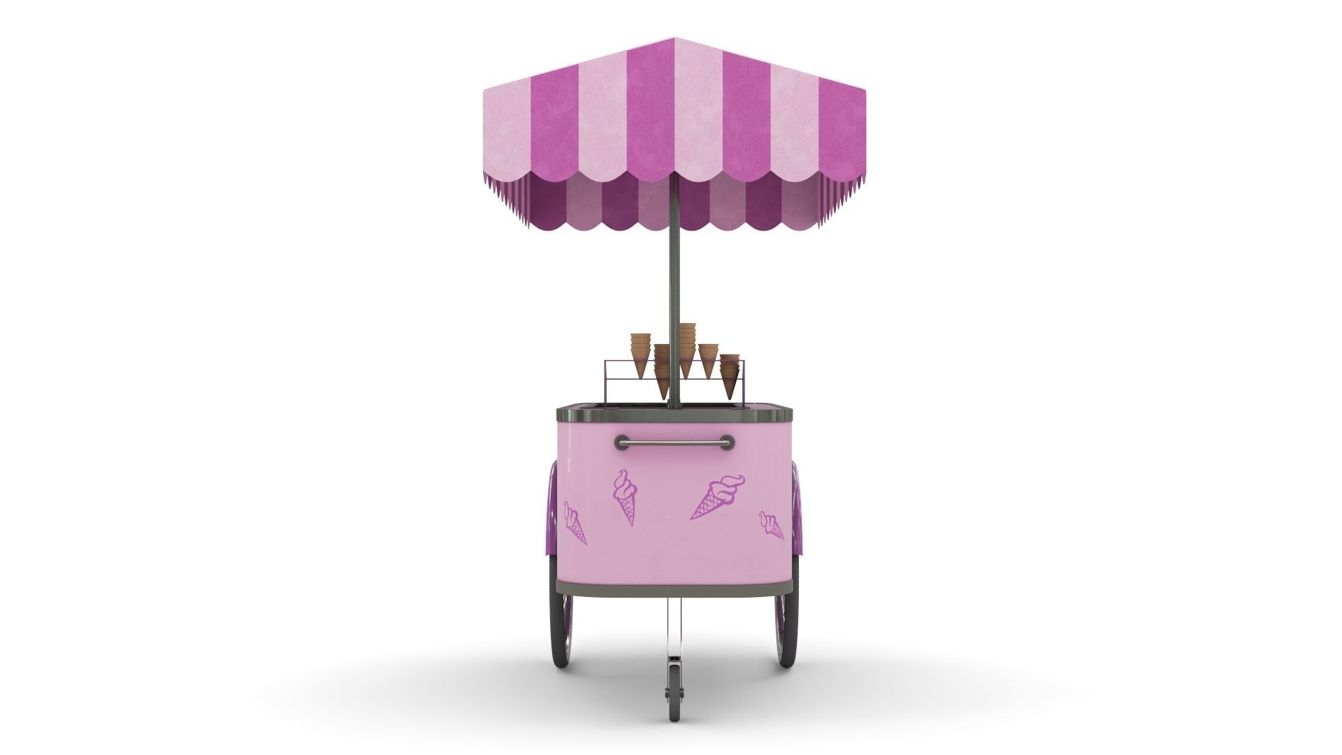 Ice Cream Trolley Low-poly 3D model_6