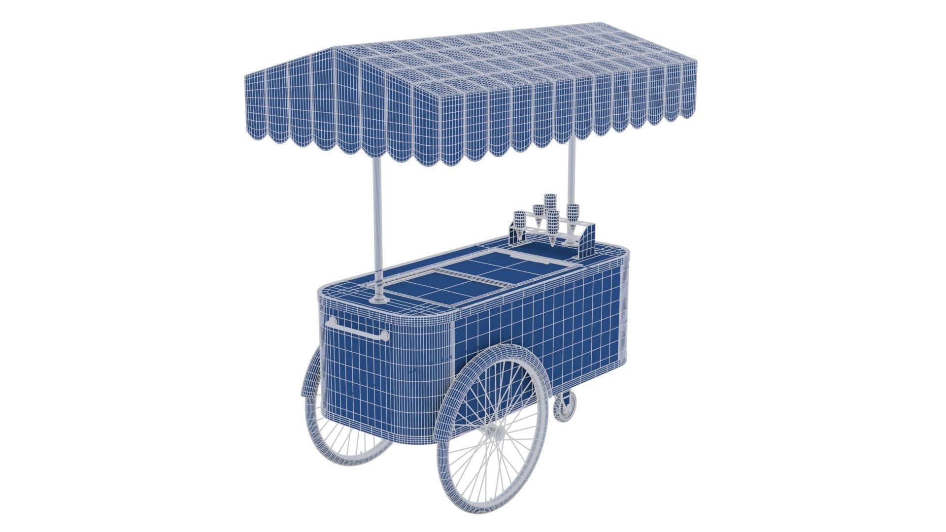 Ice Cream Trolley Low-poly 3D model_21