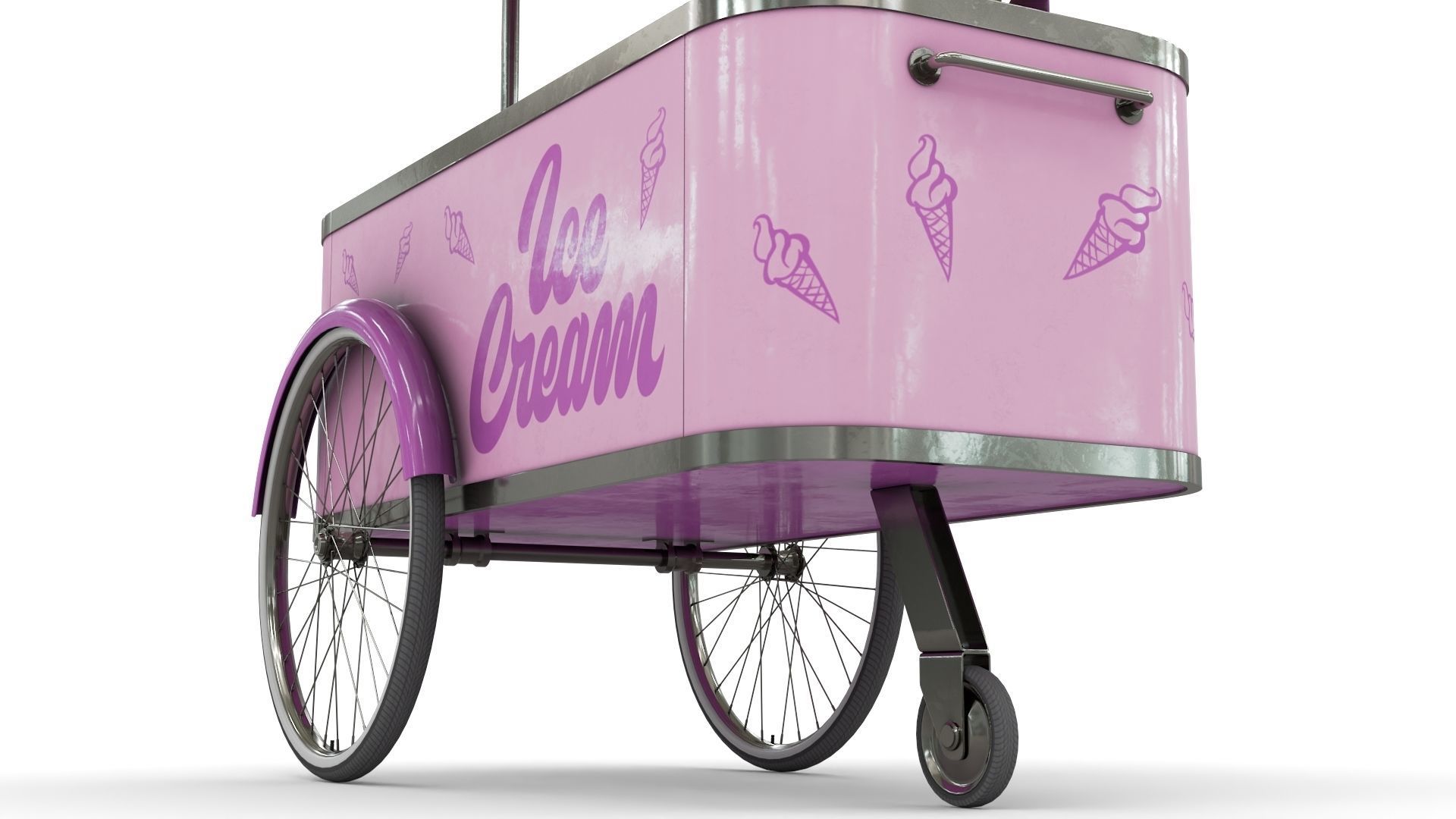 Ice Cream Trolley Low-poly 3D model_9