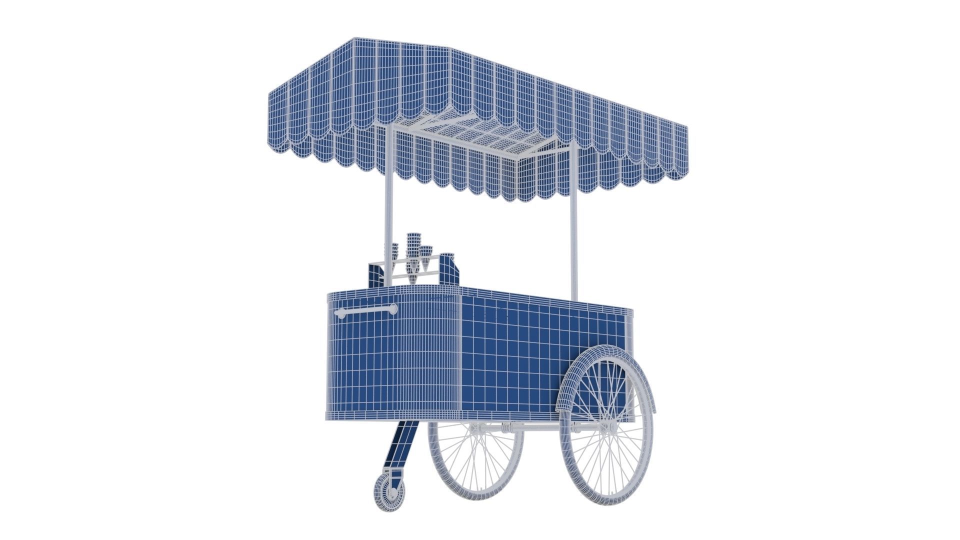 Ice Cream Trolley Low-poly 3D model_25