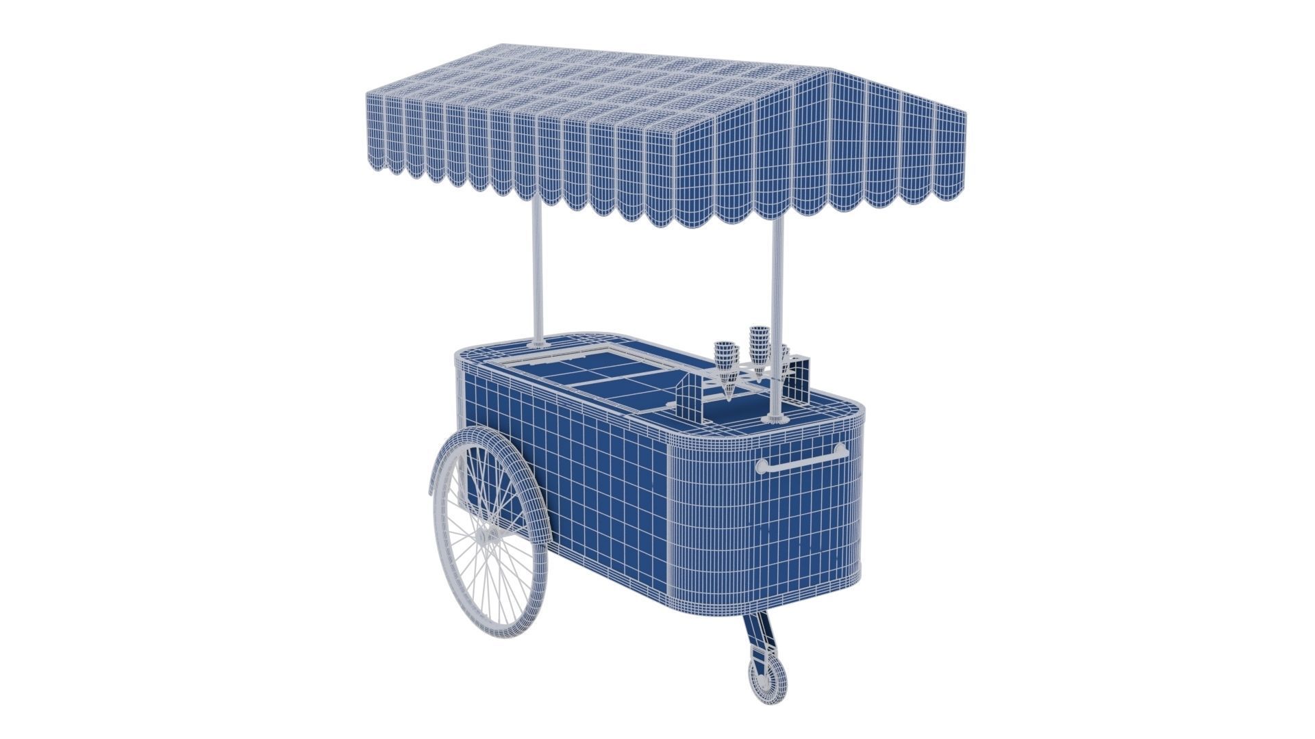 Ice Cream Trolley Low-poly 3D model_23
