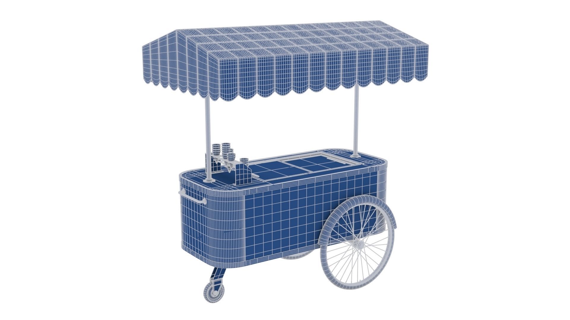 Ice Cream Trolley Low-poly 3D model_20