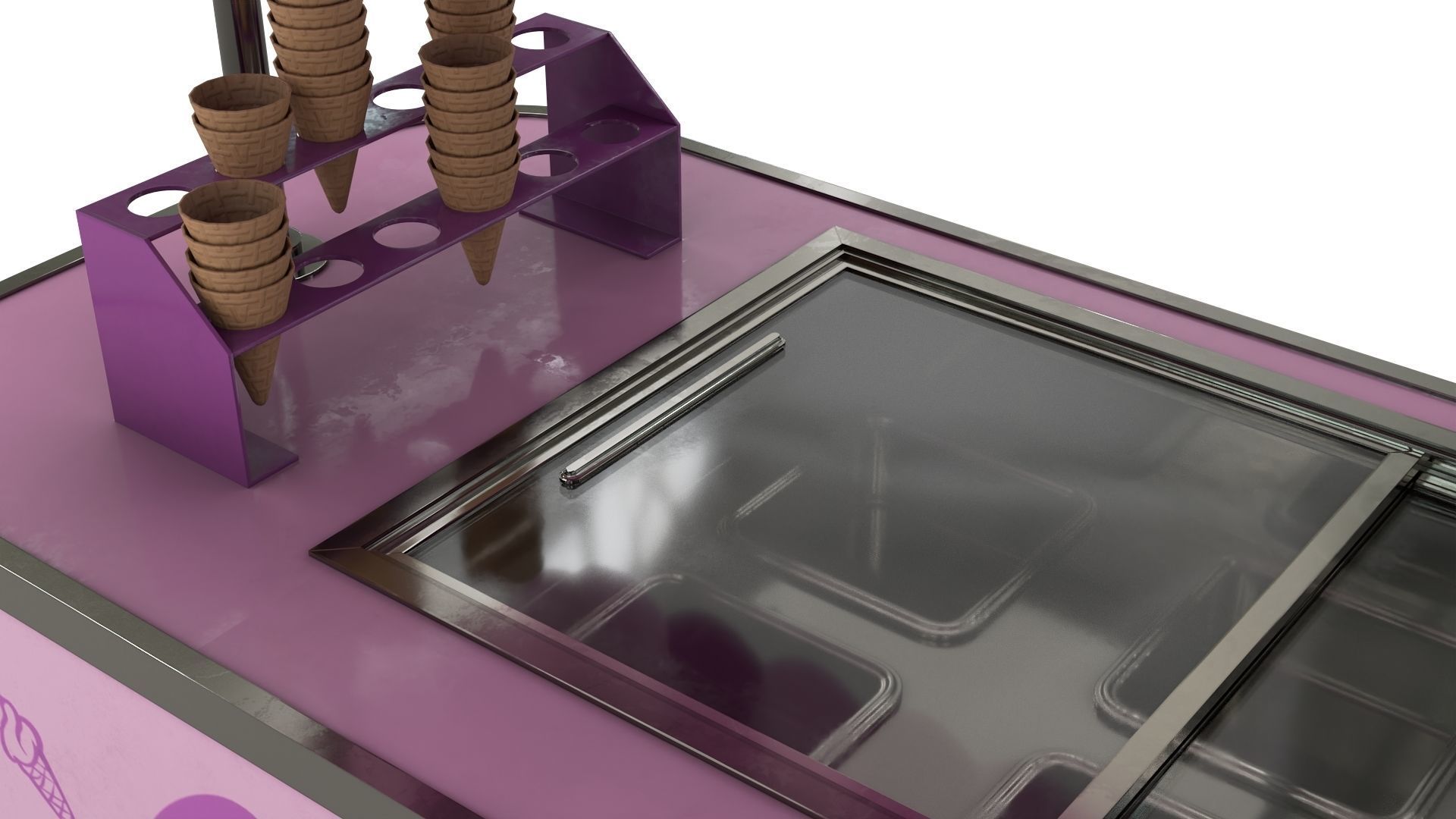 Ice Cream Trolley Low-poly 3D model_8