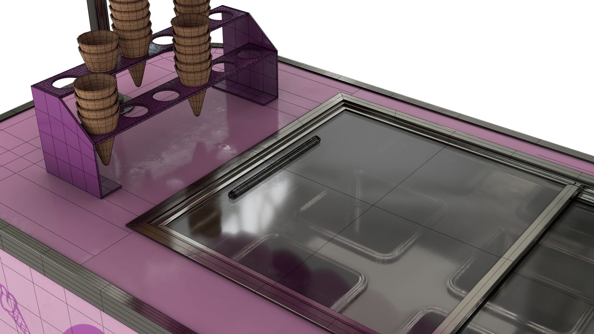 Ice Cream Trolley Low-poly 3D model_18