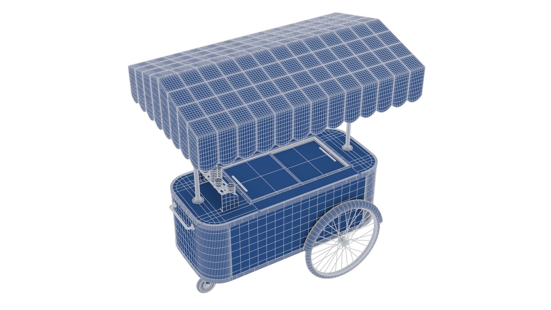 Ice Cream Trolley Low-poly 3D model_22