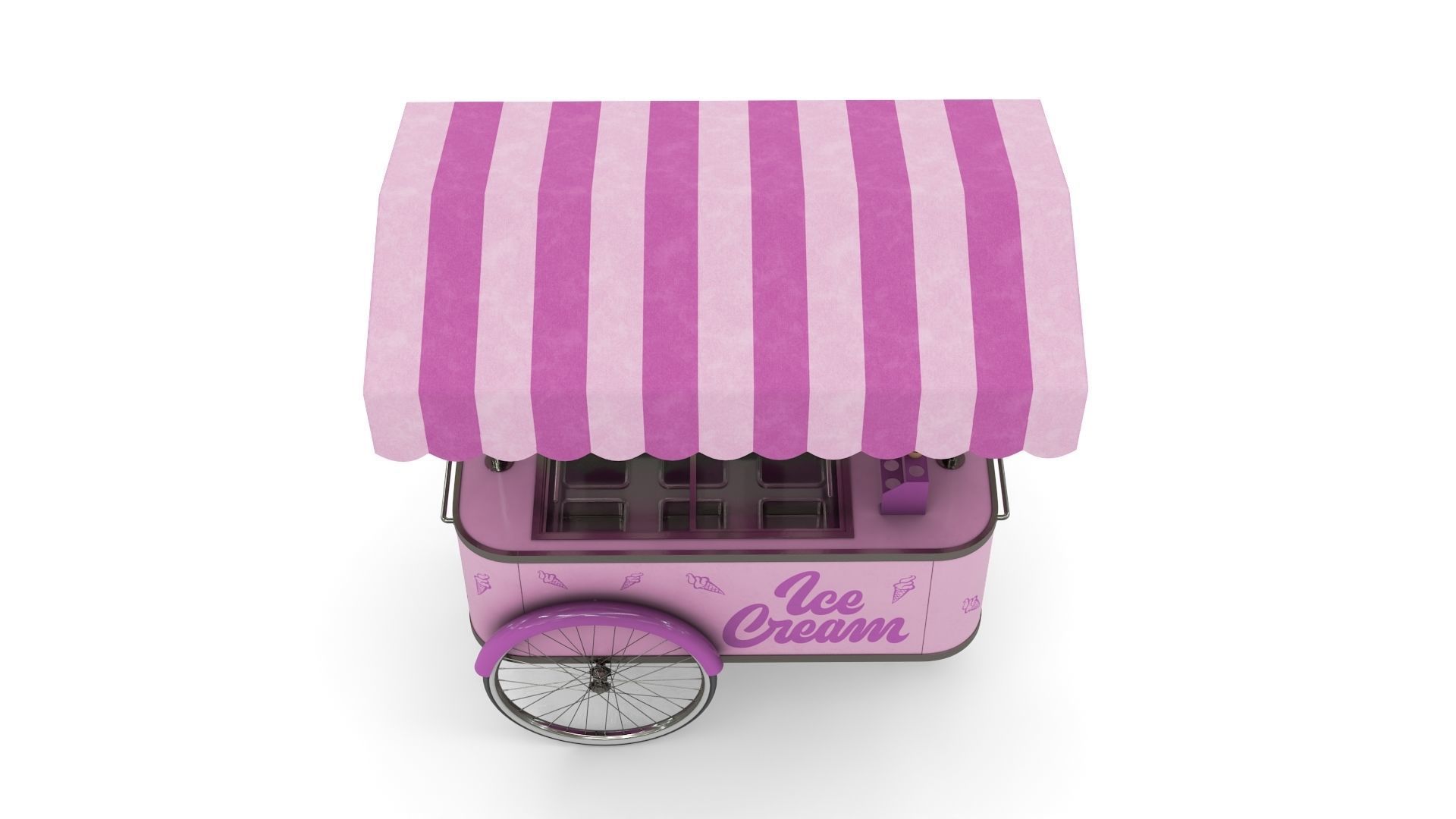 Ice Cream Trolley Low-poly 3D model_4