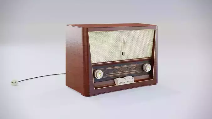 Vintage radio with backplate