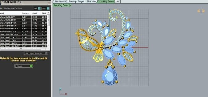 Necklaces peacock brooch with rhinestones 3D print model