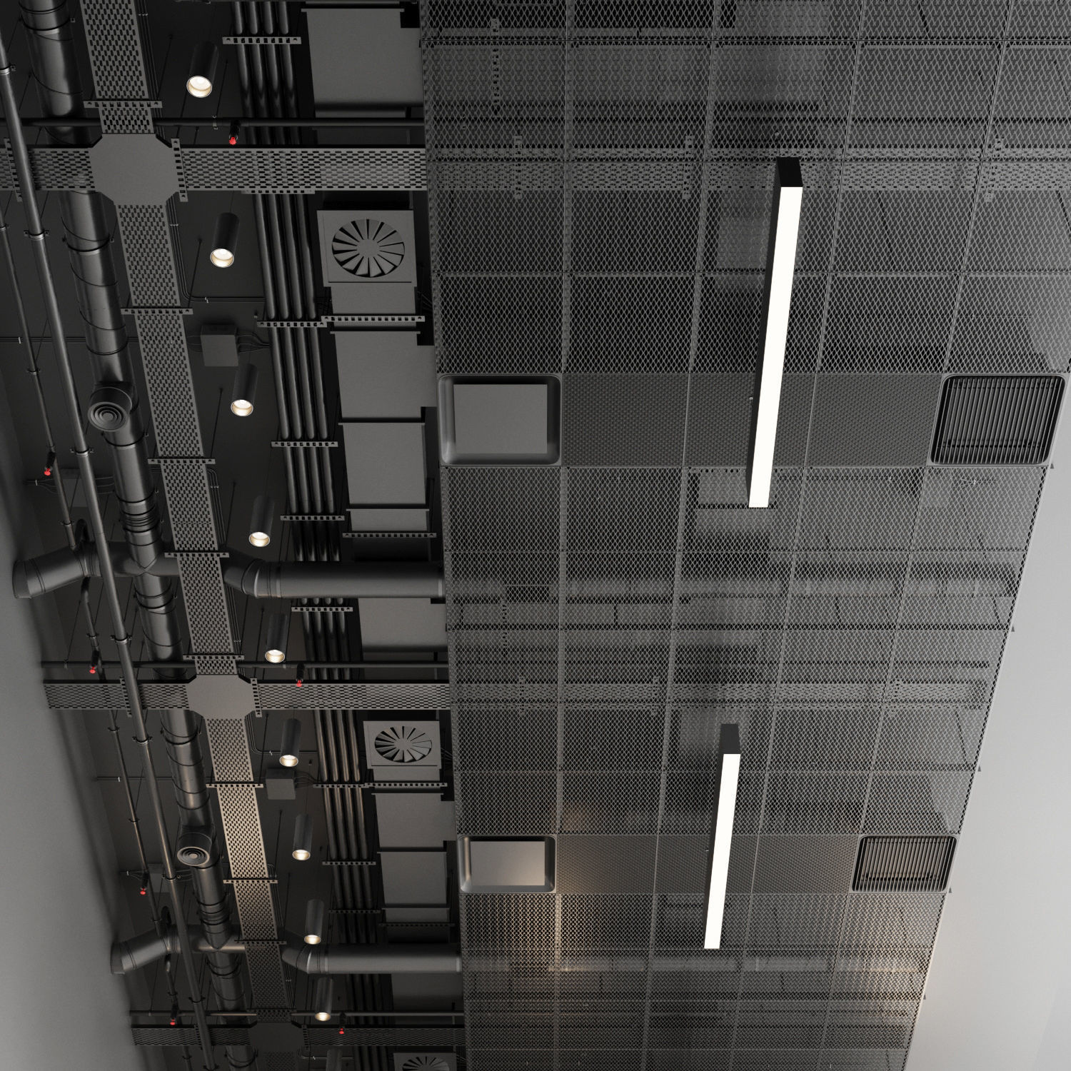 Industrial ceiling 5 3D model_1