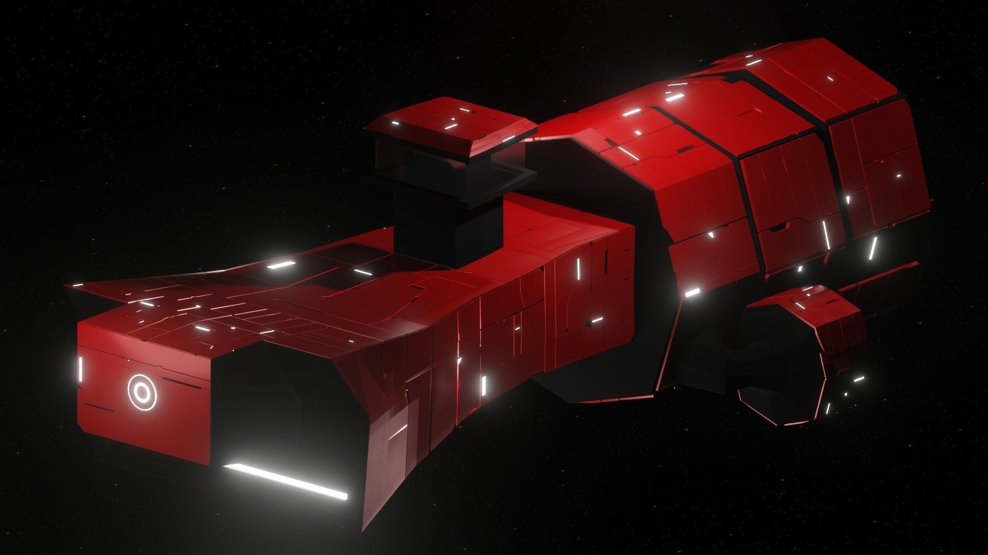 Scavenger I Spaceship Low-poly 3D model_3