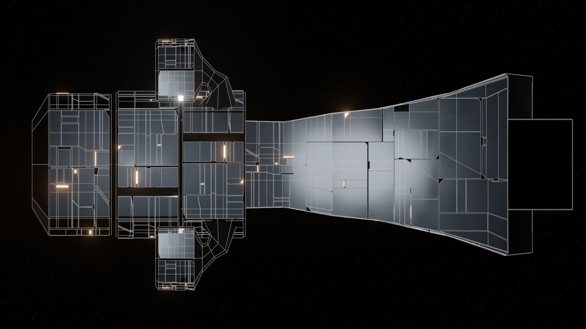 Scavenger I Spaceship Low-poly 3D model_13