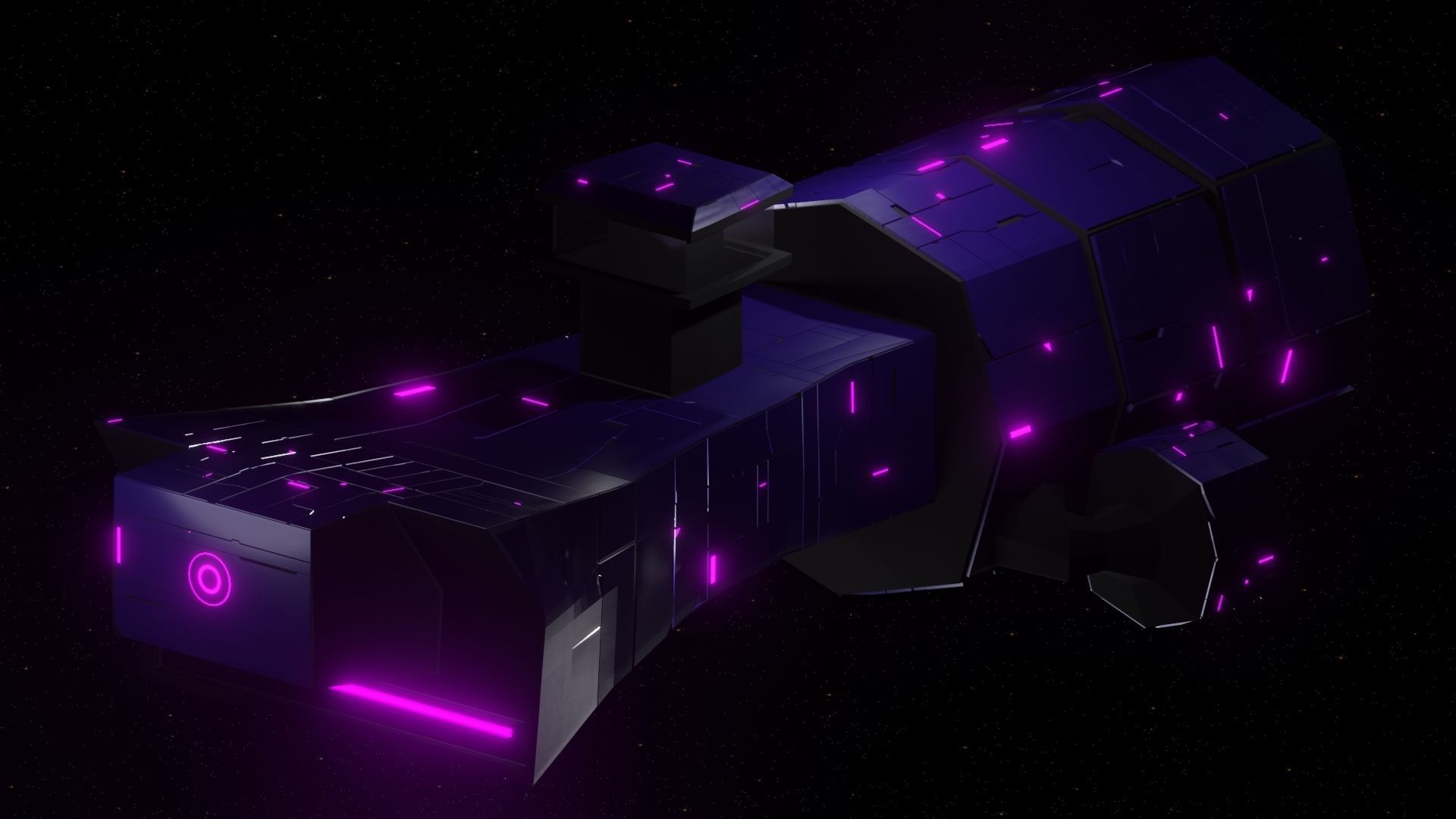 Scavenger I Spaceship Low-poly 3D model_4