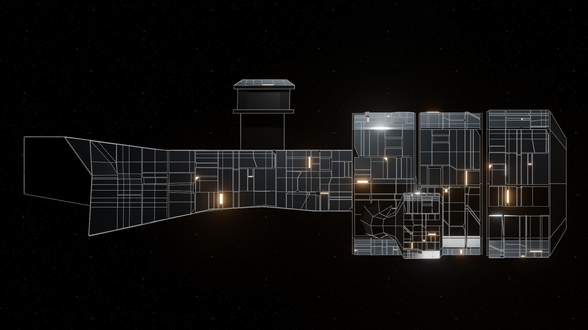 Scavenger I Spaceship Low-poly 3D model_15