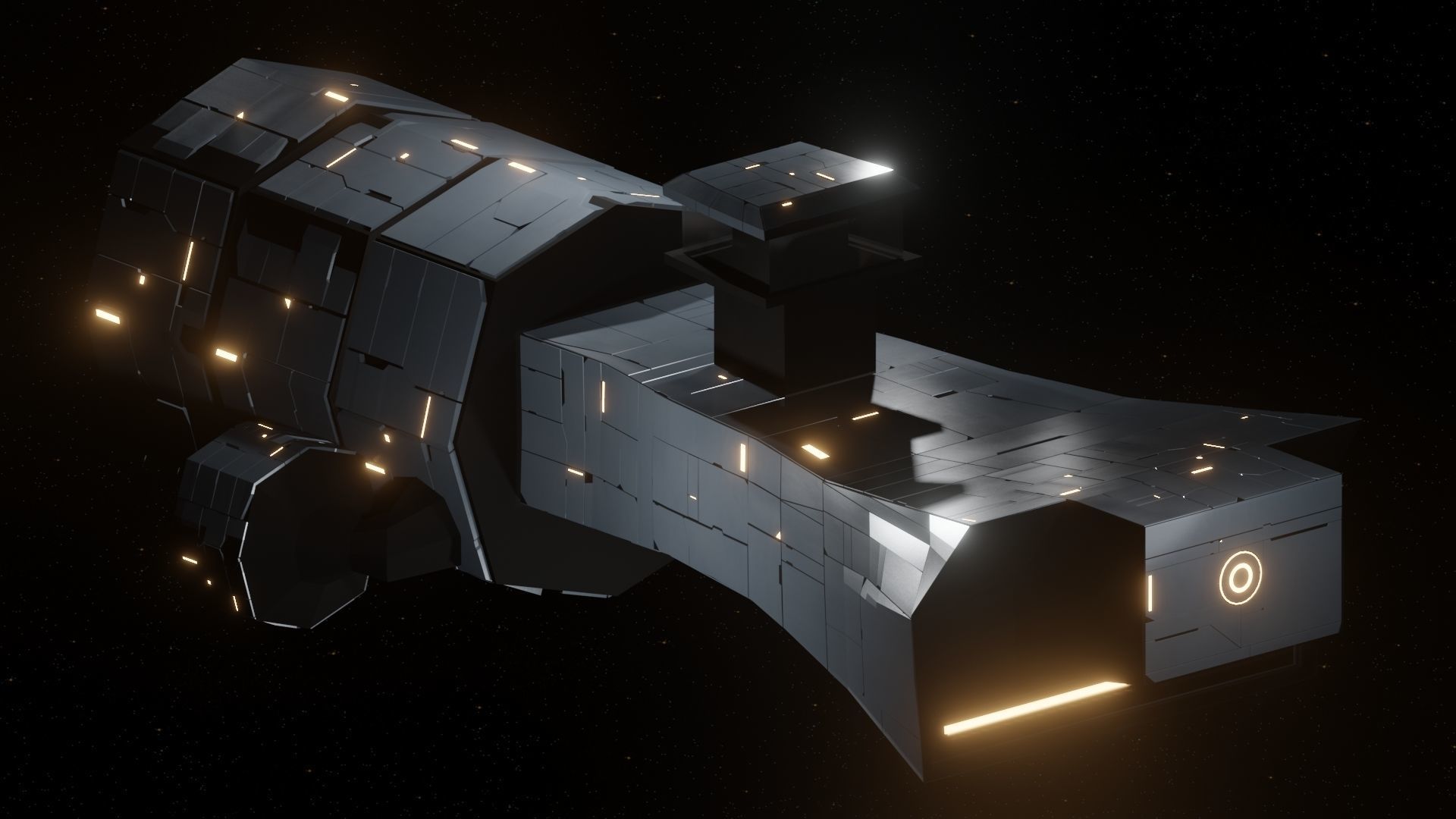 Scavenger I Spaceship Low-poly 3D model_12