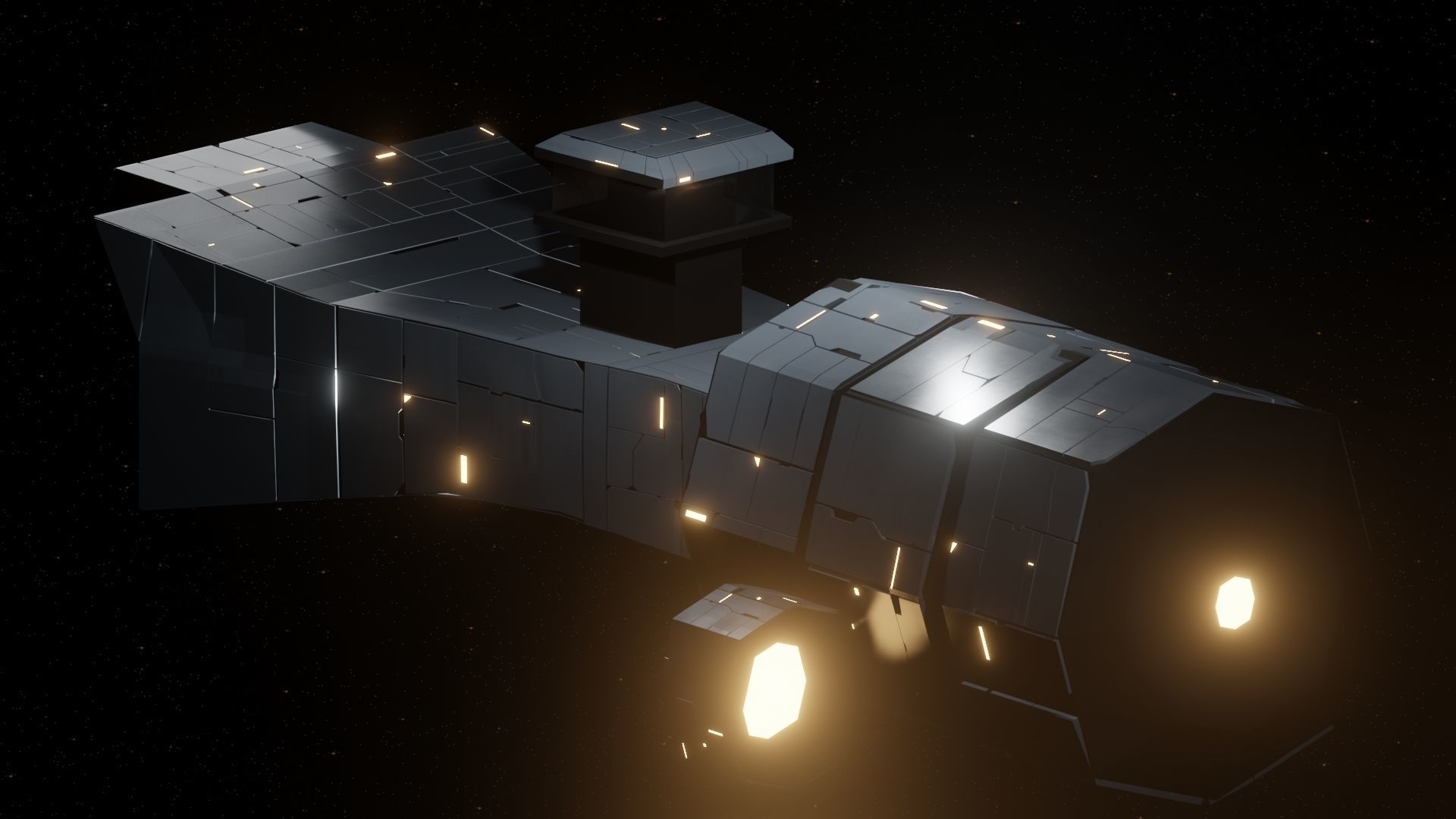 Scavenger I Spaceship Low-poly 3D model_10