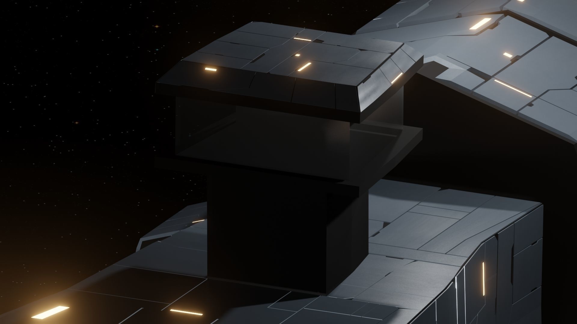 Scavenger I Spaceship Low-poly 3D model_9