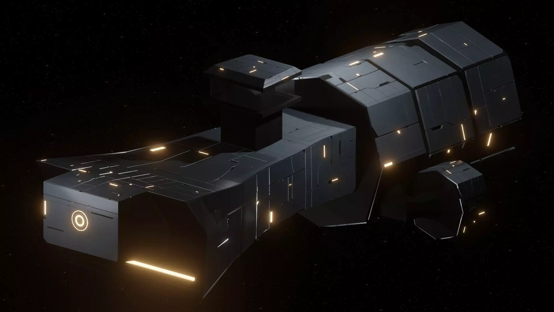 Scavenger I Spaceship Low-poly 3D model_0