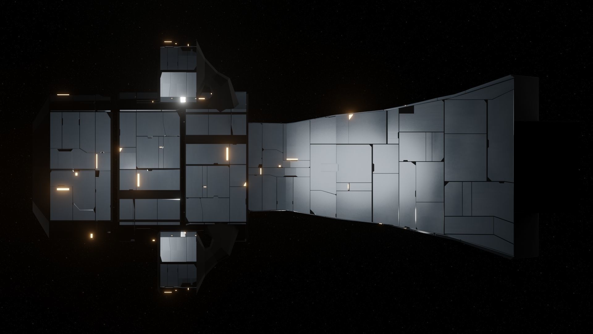 Scavenger I Spaceship Low-poly 3D model_14