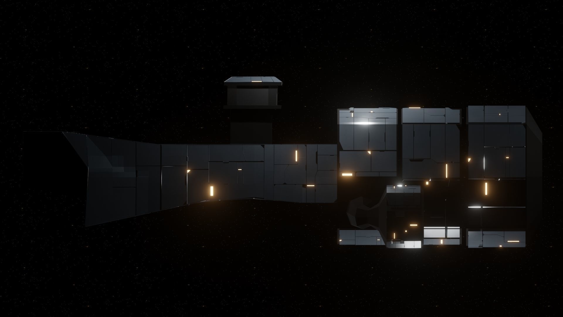 Scavenger I Spaceship Low-poly 3D model_16