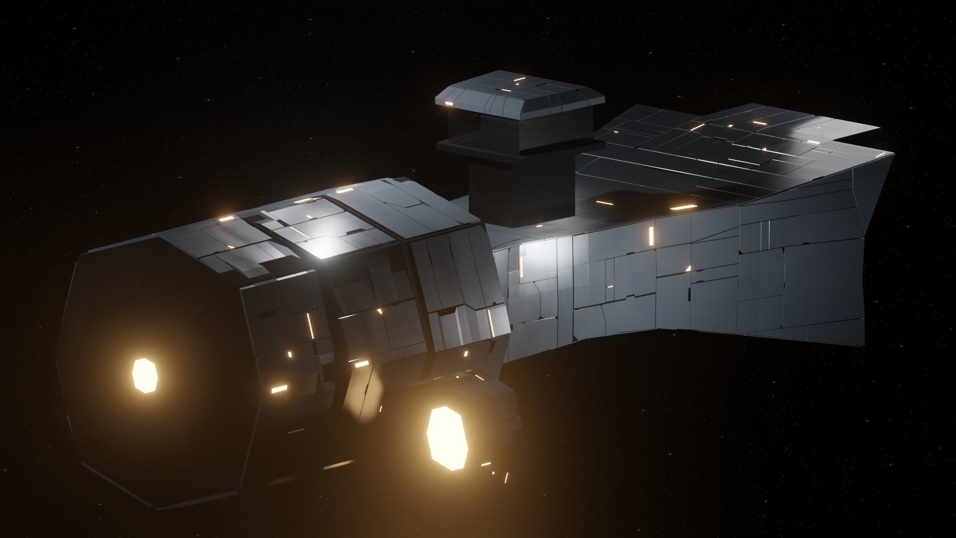 Scavenger I Spaceship Low-poly 3D model_11