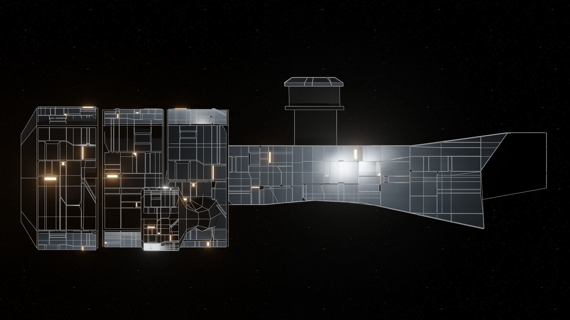 Scavenger I Spaceship Low-poly 3D model_17