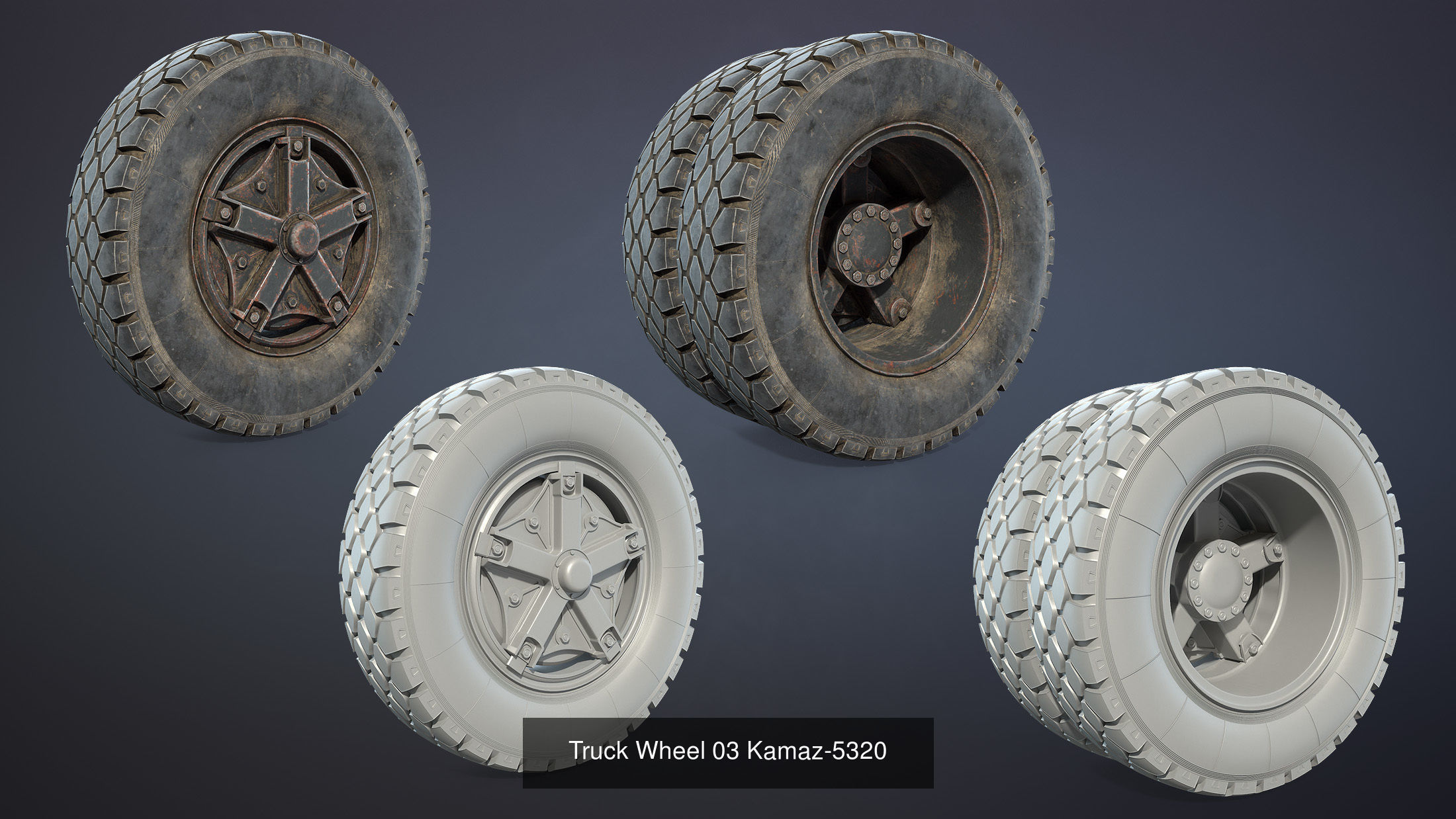 3D Model Collection Truck Wheels Set VR / AR / lowpoly CGTrader