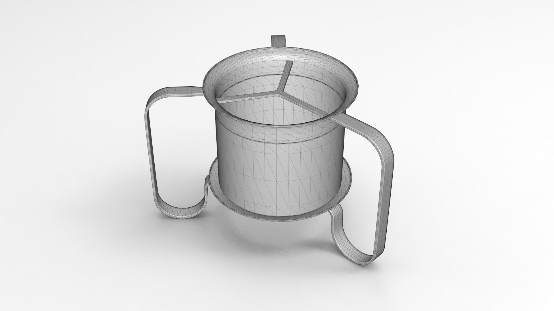 Tea-Cosy trash can Low-poly 3D model_5