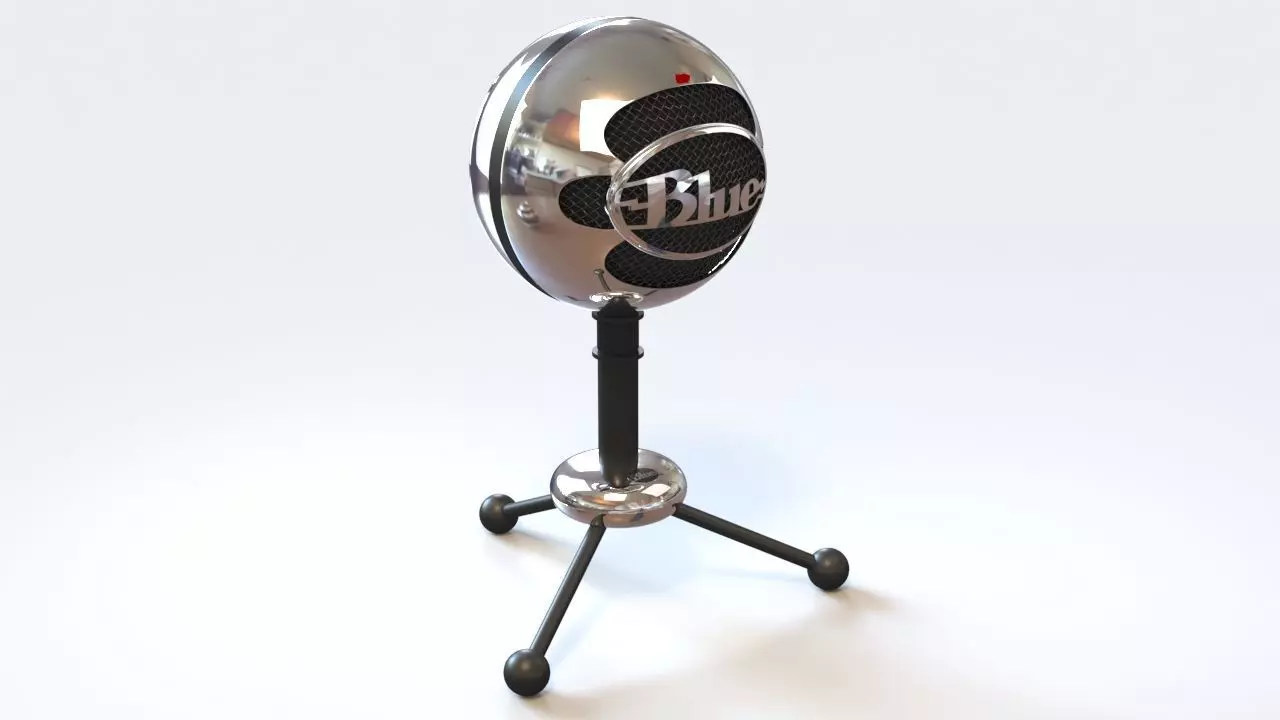 Blue SnowBall Microphone 3D model