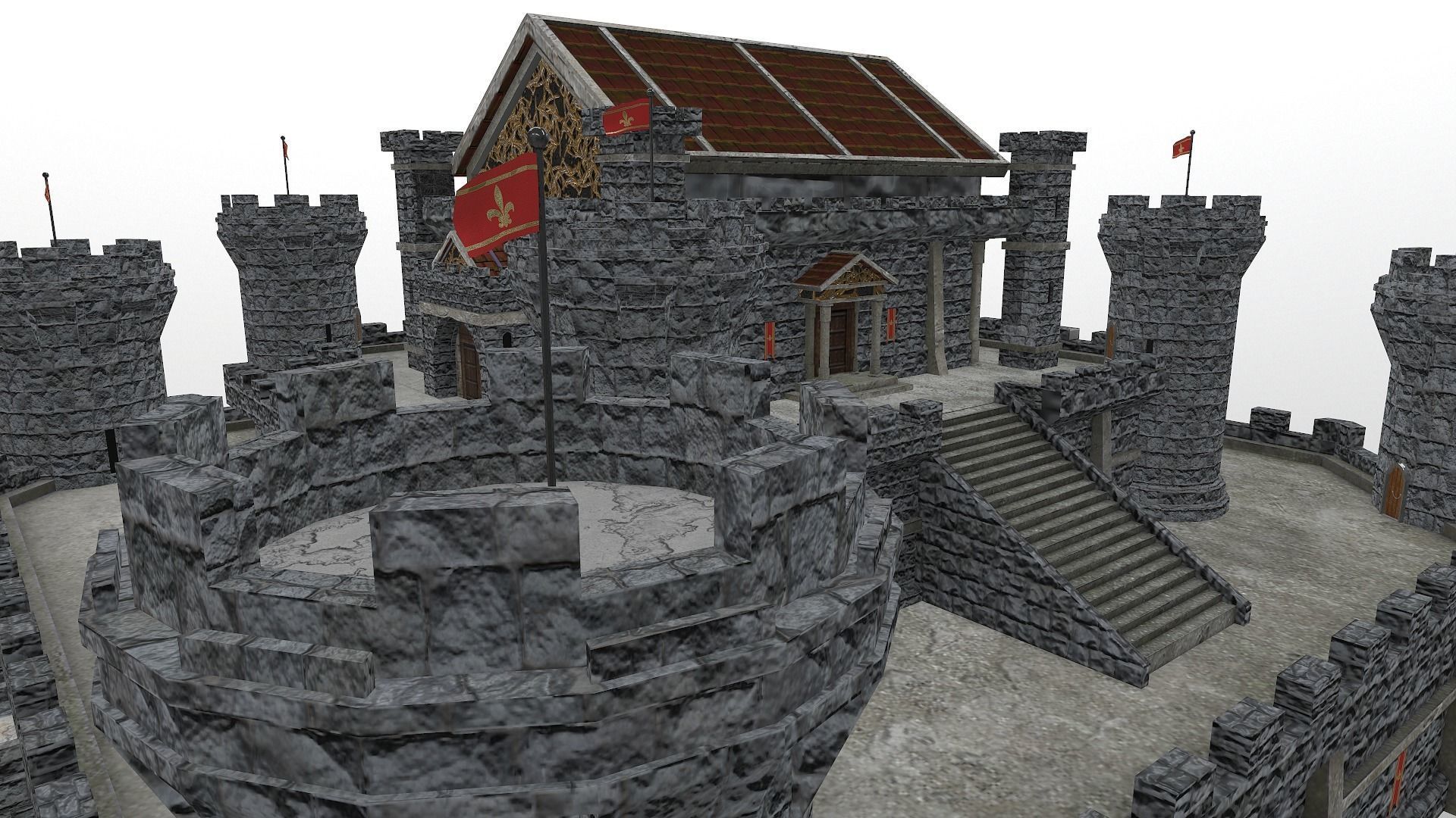  Medieval Castle Level 15 3D model_17