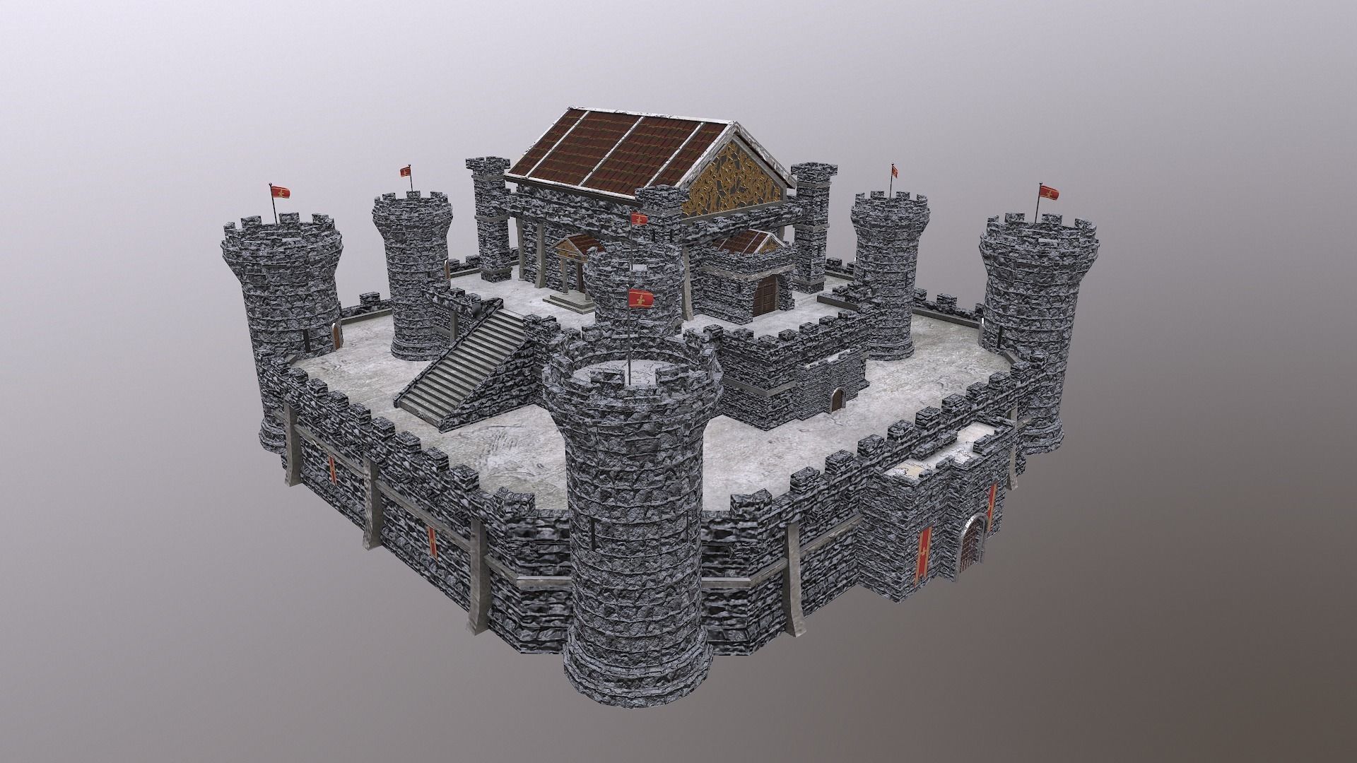  Medieval Castle Level 15 3D model_39