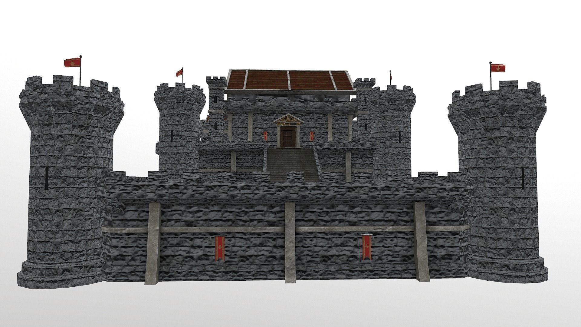  Medieval Castle Level 15 3D model_7
