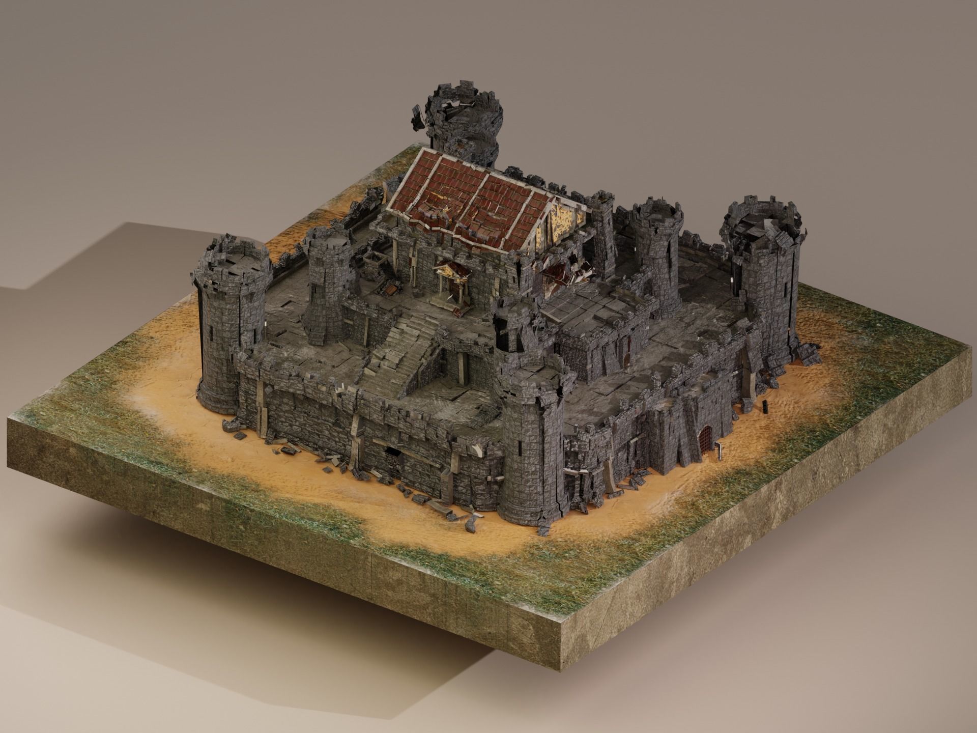  Medieval Castle Level 15 3D model_2