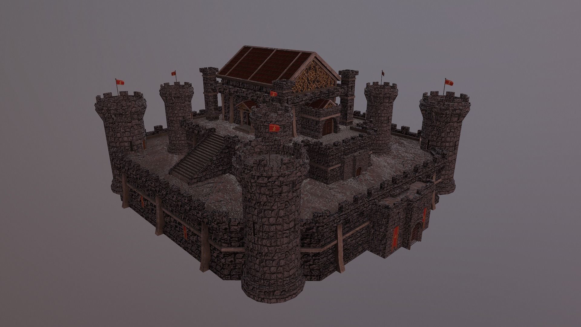  Medieval Castle Level 15 3D model_38