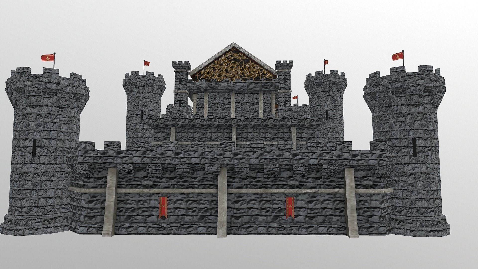  Medieval Castle Level 15 3D model_6