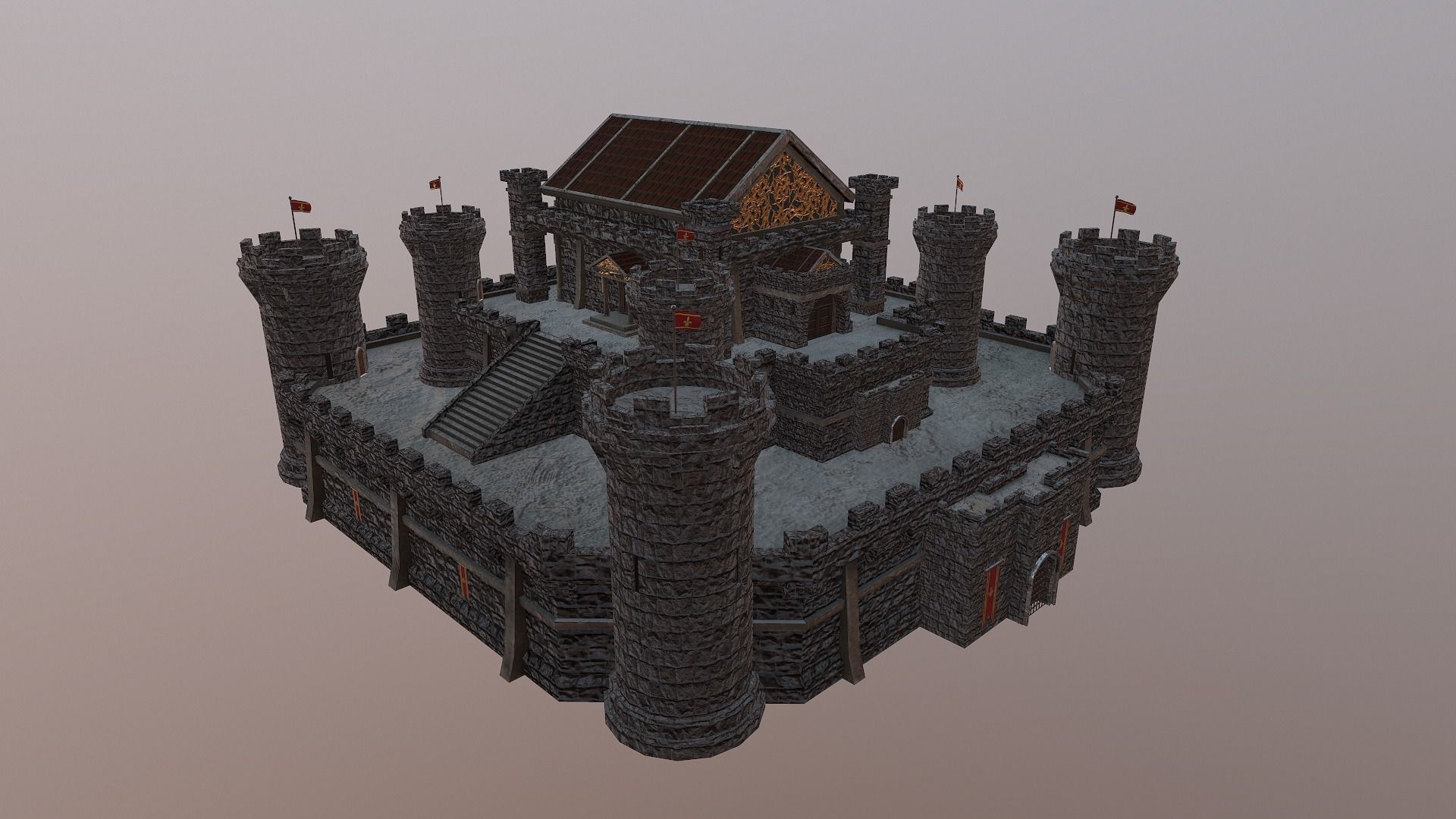  Medieval Castle Level 15 3D model_21