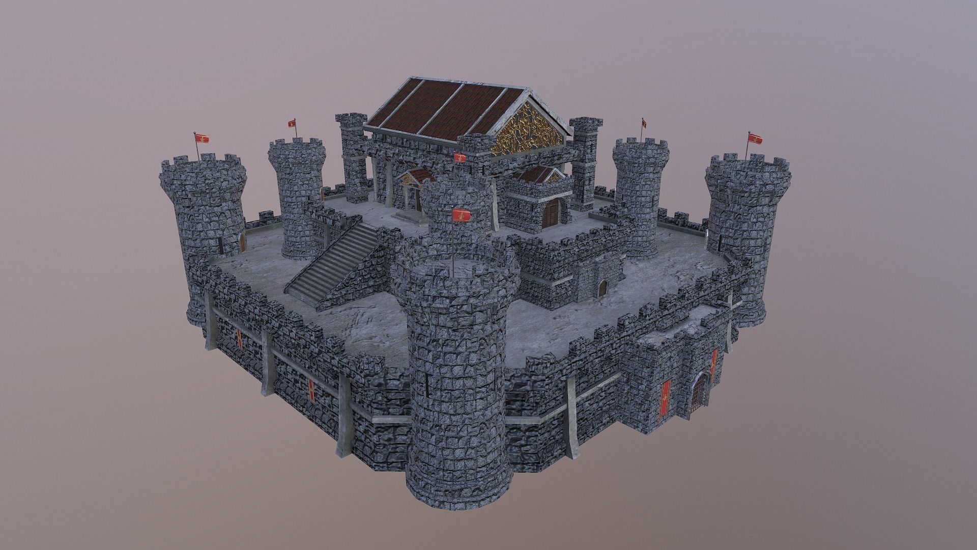  Medieval Castle Level 15 3D model_22