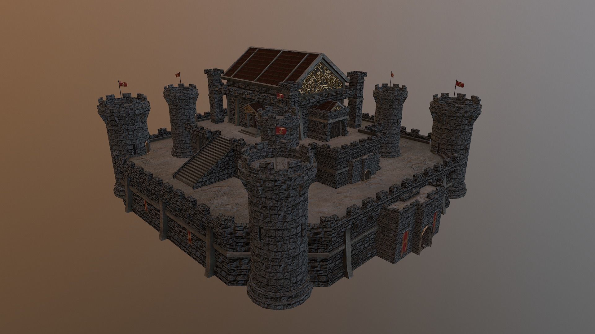  Medieval Castle Level 15 3D model_34