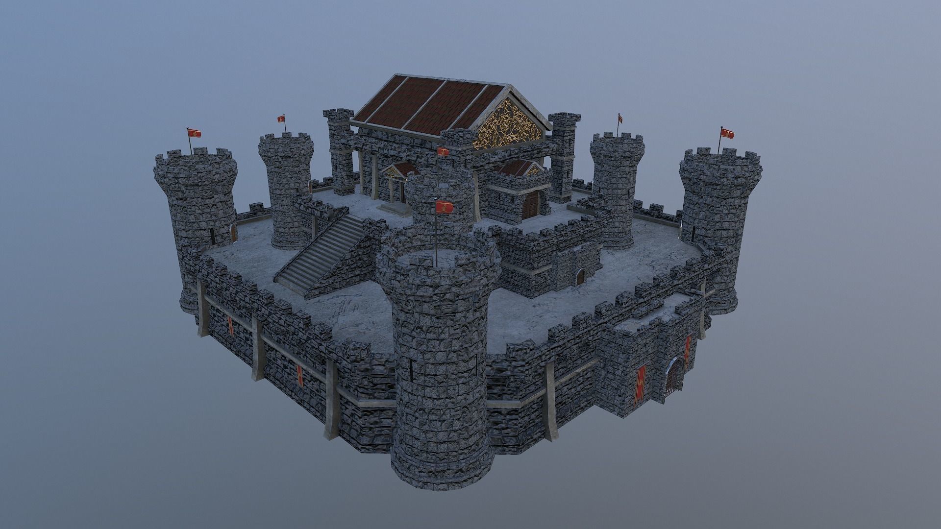  Medieval Castle Level 15 3D model_33