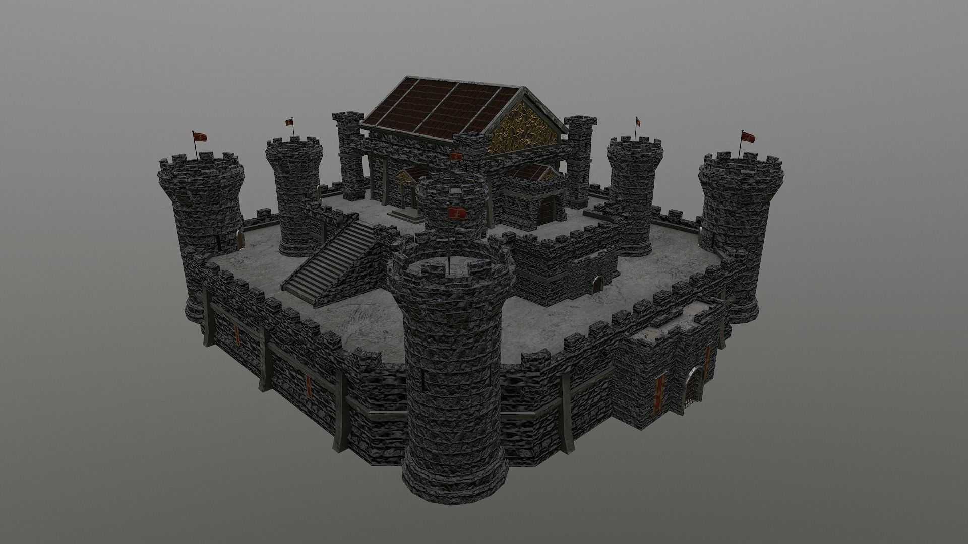  Medieval Castle Level 15 3D model_31
