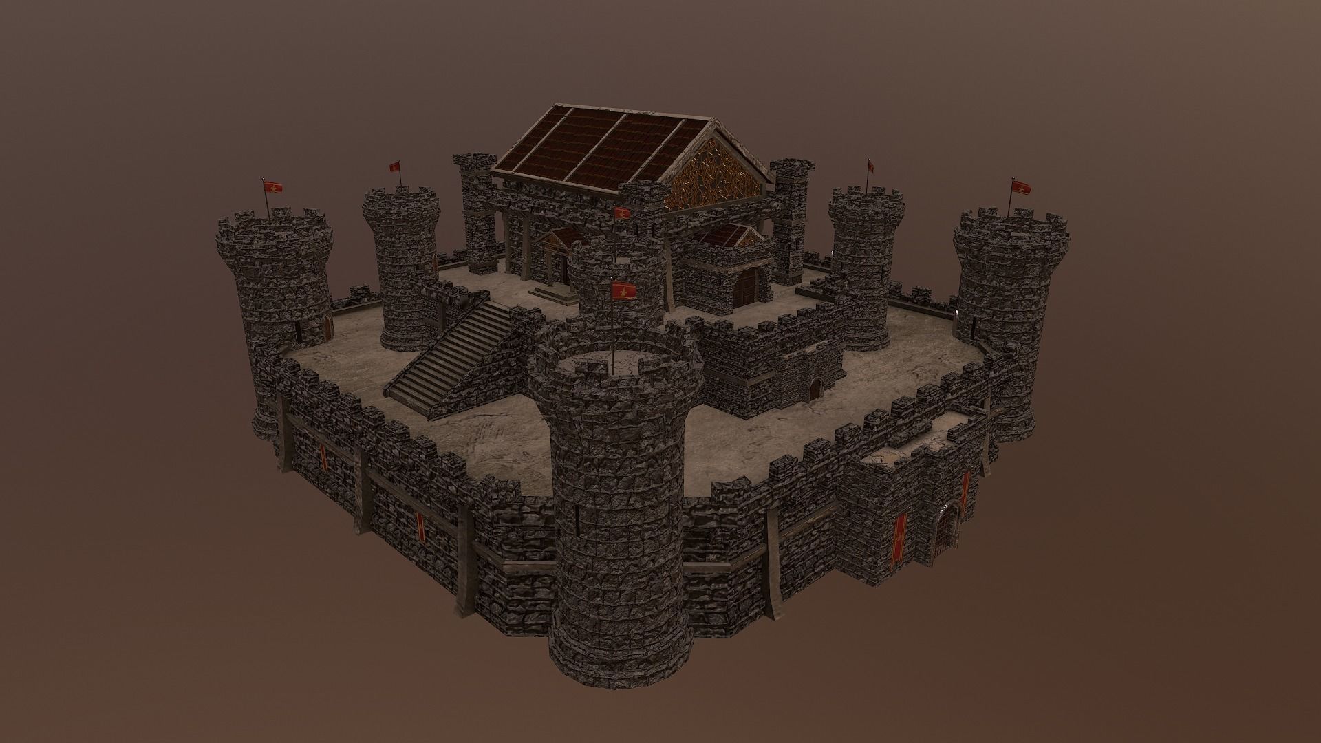  Medieval Castle Level 15 3D model_30