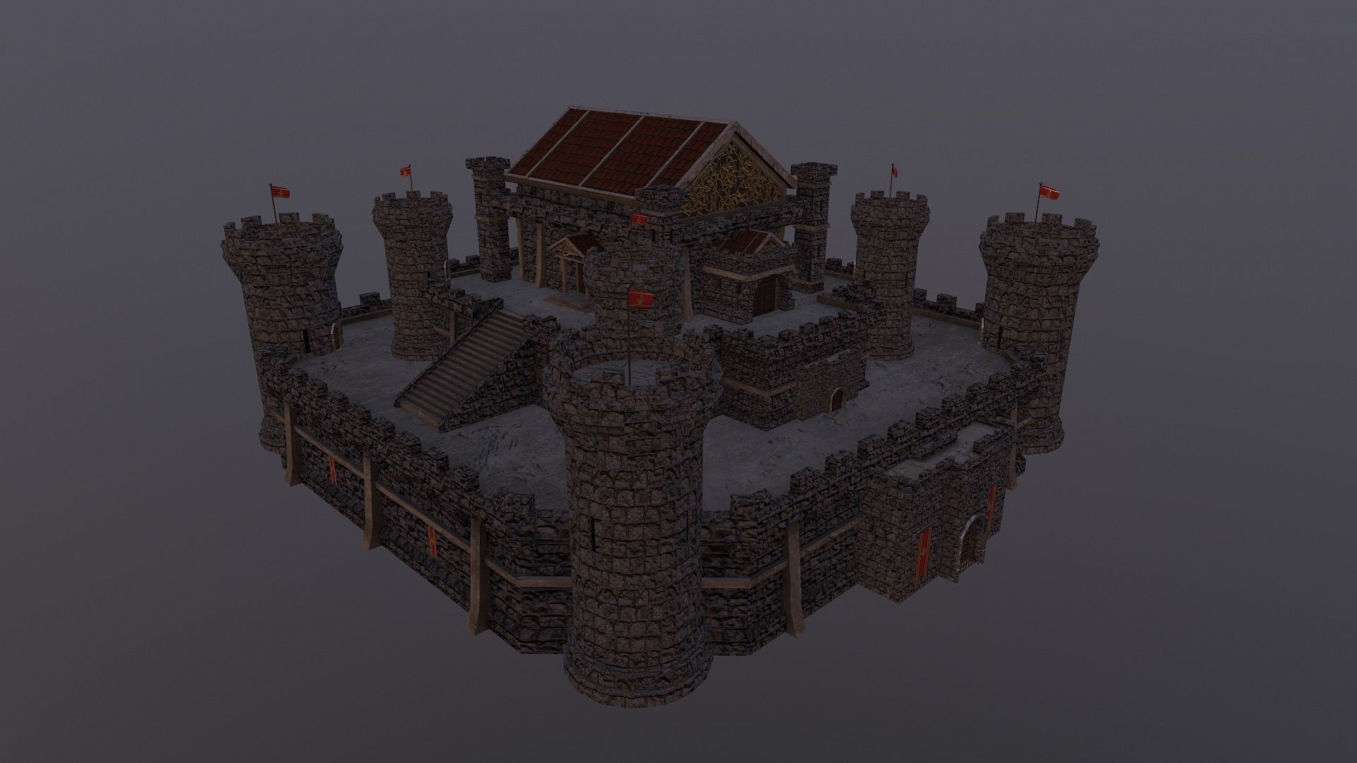  Medieval Castle Level 15 3D model_27