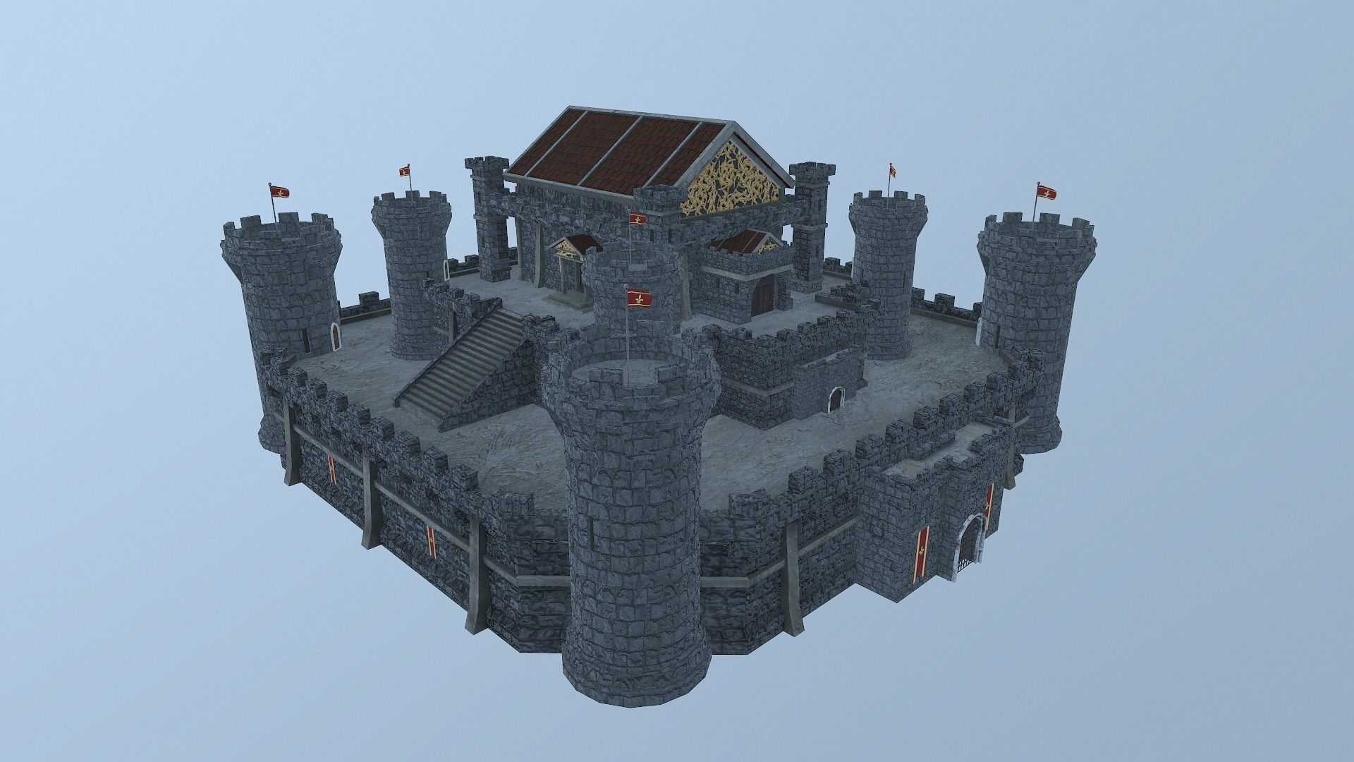  Medieval Castle Level 15 3D model_24