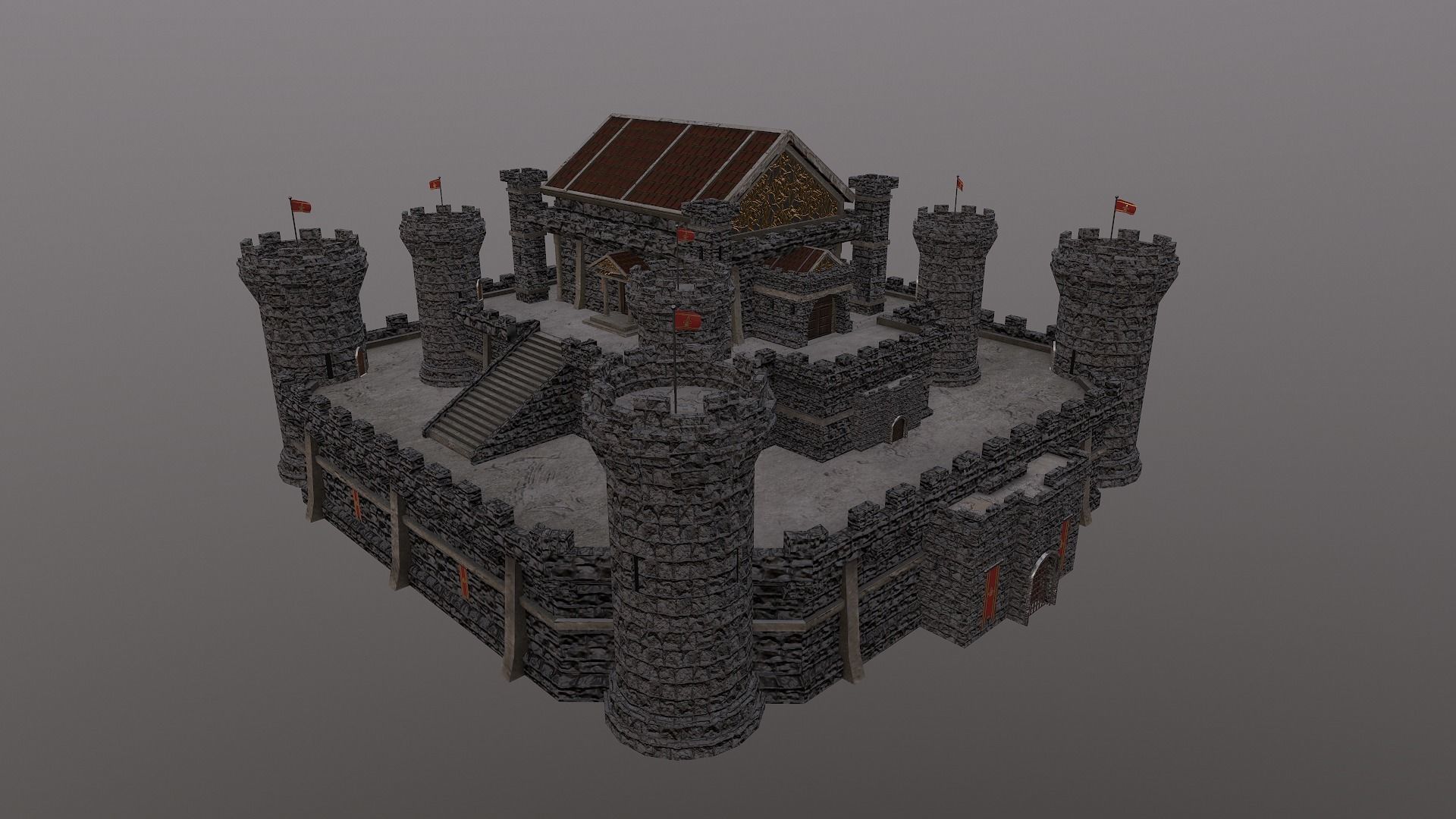  Medieval Castle Level 15 3D model_32