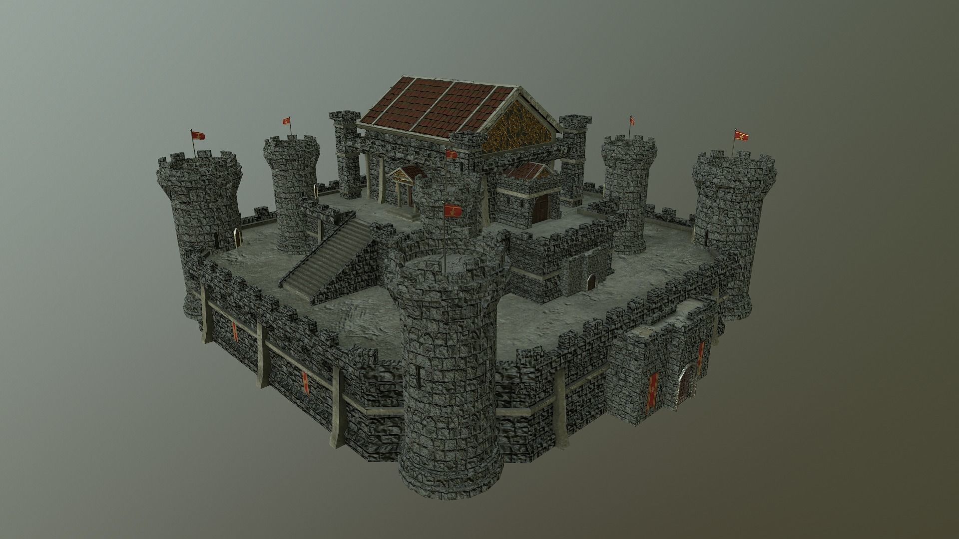  Medieval Castle Level 15 3D model_29