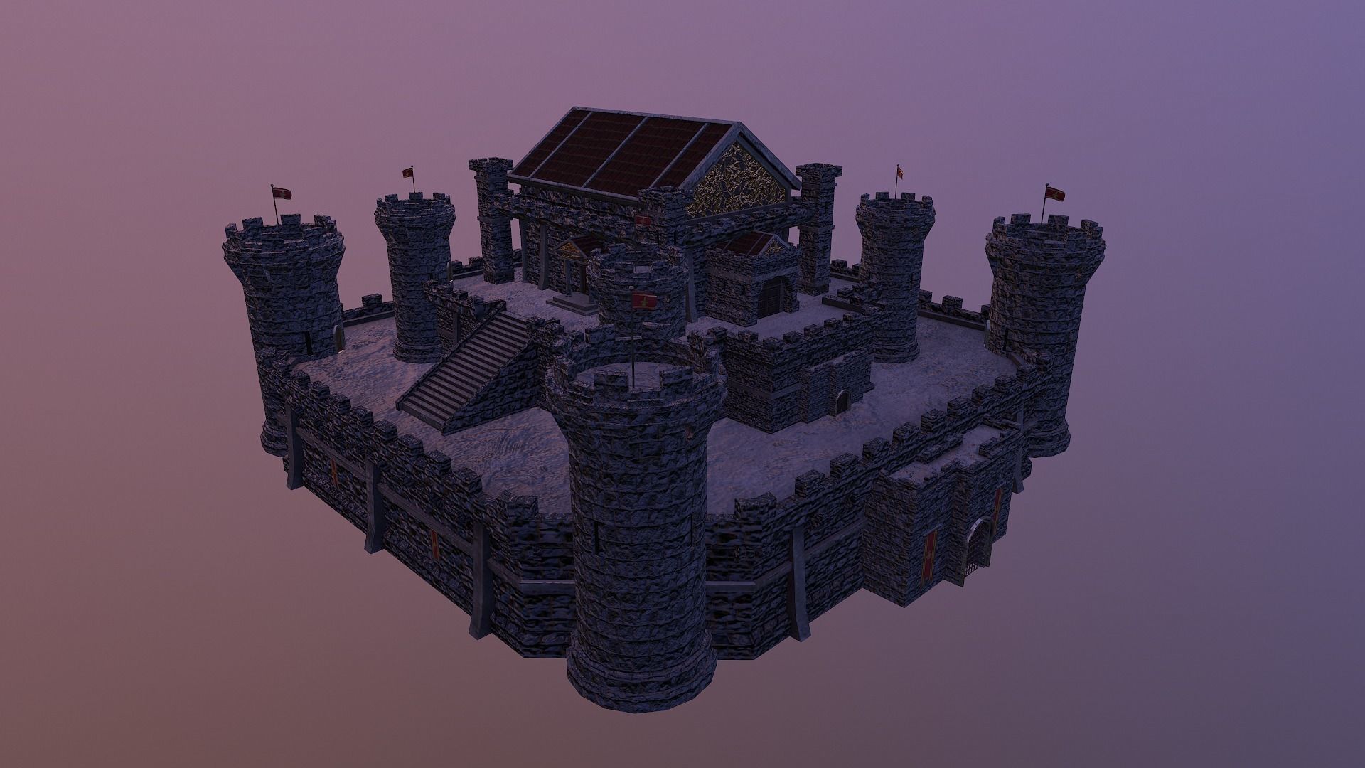  Medieval Castle Level 15 3D model_28
