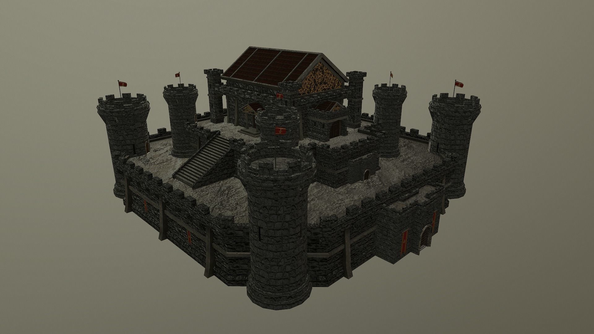  Medieval Castle Level 15 3D model_36